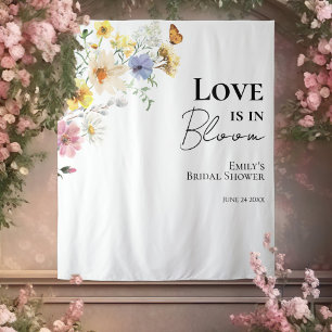 Love is in Bloom   Bridal Shower Backdrop Tapestry