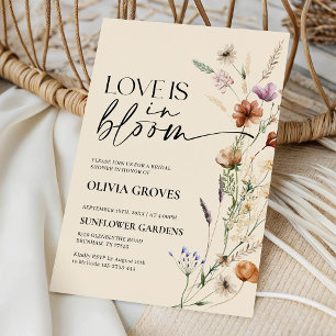 Love Is in Bloom Bridal Shower Beige Rustic Invitation