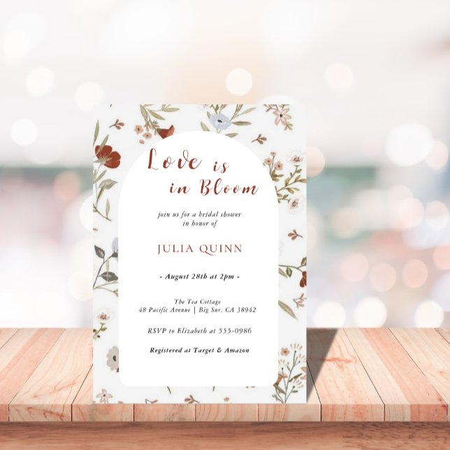 love is in bloom bridal shower boho flower invitation (Creator Uploaded)