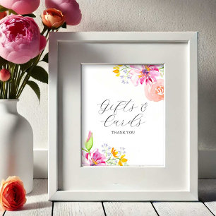 Love is in Bloom Bridal Shower Cards and Gifts Poster