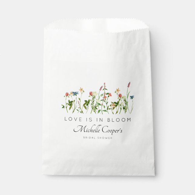 Love is in Bloom Bridal Shower Favour Bag (Front)