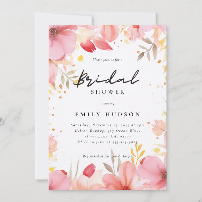 Love is in Bloom Bridal Shower Invitation (Front)