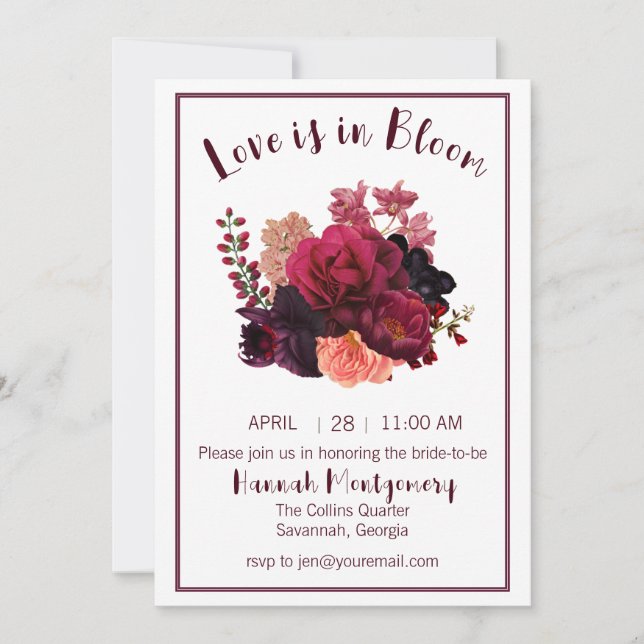  Love is in Bloom Bridal Shower Invitation (Front)