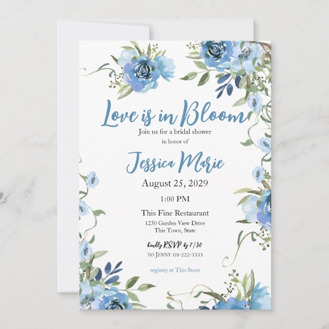 Love is in Bloom Bridal Shower Invitation (Front)