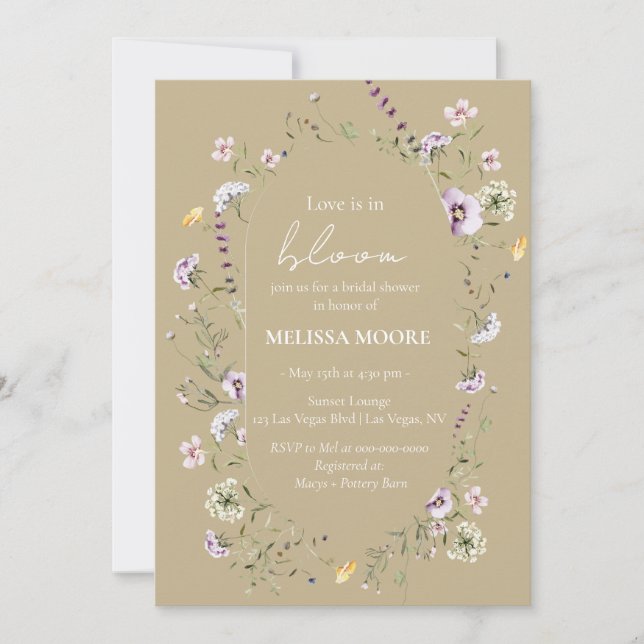 Love Is In Bloom Bridal Shower Invitation (Front)