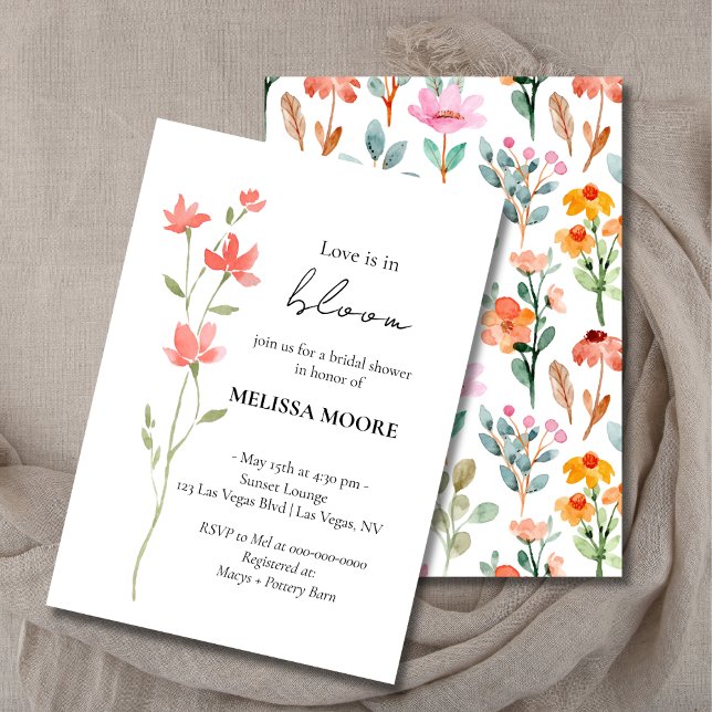 Love Is In Bloom Bridal Shower Invitation (Creator Uploaded)