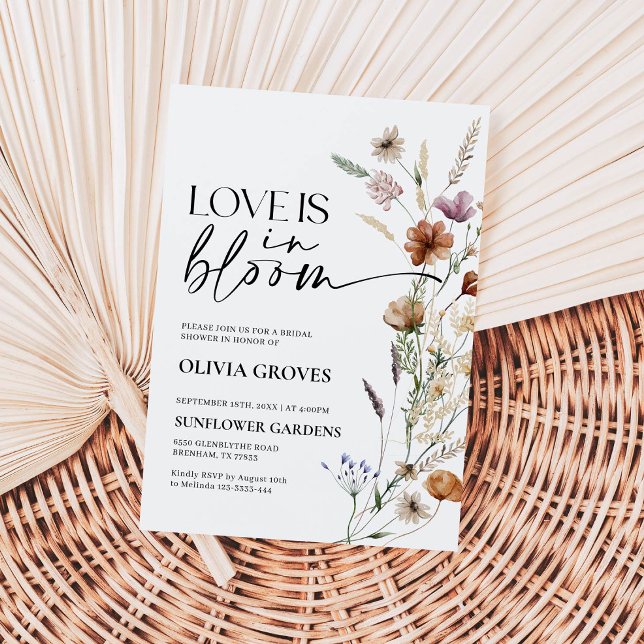 Love Is in Bloom Bridal Shower Invitation Rustic (Creator Uploaded)