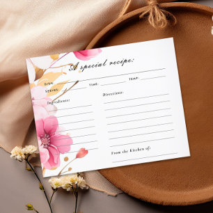 Love is in Bloom Bridal Shower Recipe Card