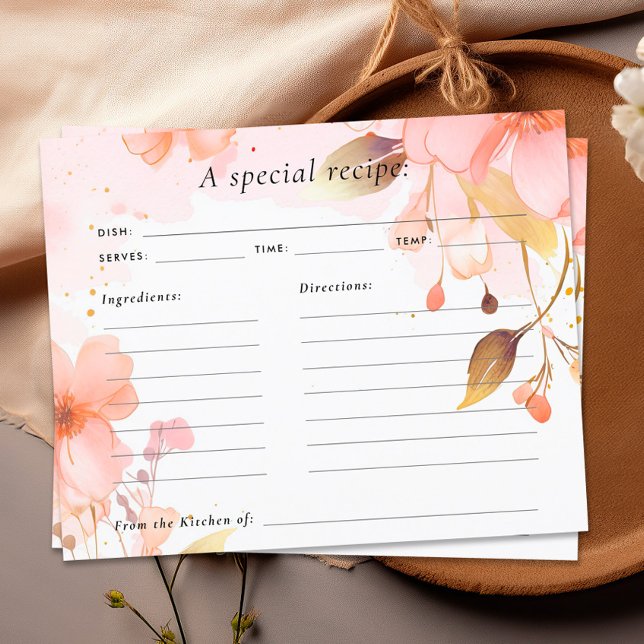 Love is in Bloom Bridal Shower Recipe Card (Creator Uploaded)