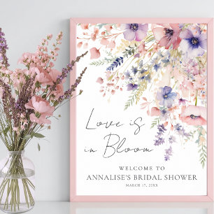 Love Is In Bloom Bridal Shower Sign