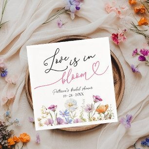 Love Is In Bloom Bridal Shower Wildflower Napkin