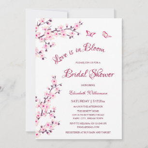 Love Is In Bloom   Cherry Blossom Bridal Shower Invitation