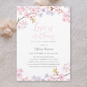 Love is in Bloom Cherry Blossom Bridal Shower Invitation