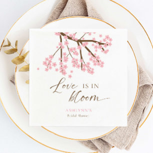 Love is in Bloom Cherry Blossoms Bridal Shower Napkin