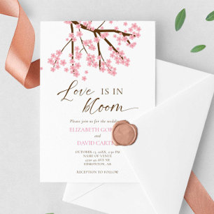 Love is in Bloom Cherry Blossoms Wedding Invitation