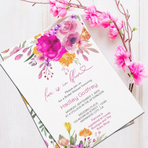 Love Is In Bloom   Colourful Wildflower Spring  Invitation