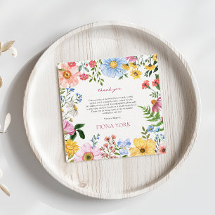 Love is in Bloom Cute Wildflower Bridal Shower Thank You Card