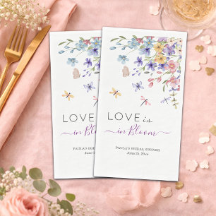 Love is in Bloom Dragonflies Bridal Shower Napkin