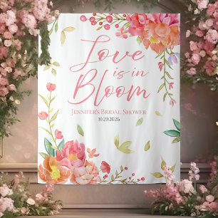 Love is in Bloom Floral Bridal Shower Backdrops Tapestry