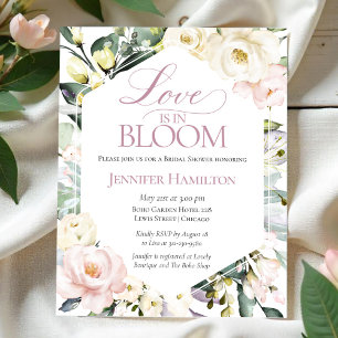 Love is in Bloom   Floral Bridal Shower Invitation
