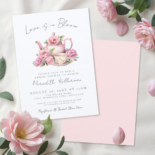 Love Is In Bloom Floral Tea Bridal Shower Invitation
