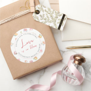 Love is in Bloom Garden Bridal Shower Thank You Classic Round Sticker
