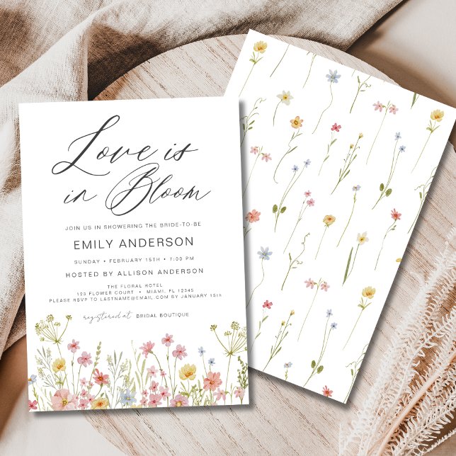 Love is in Bloom Garden Wildflower Bridal Shower Invitation (Creator Uploaded)