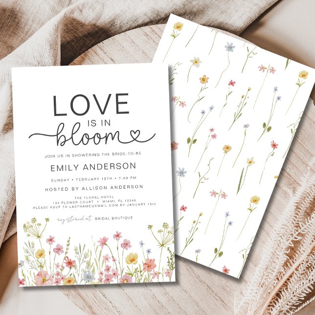 Love is in Bloom Garden Wildflower Bridal Shower Invitation (Creator Uploaded)