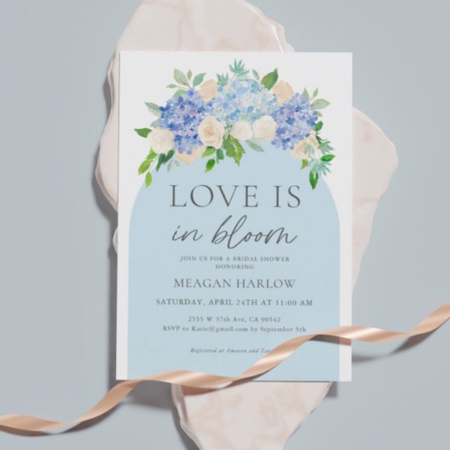 Love Is In Bloom Hydrangea Bridal Shower Invitation (Creator Uploaded)