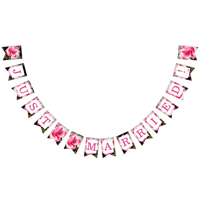 Love is in Bloom Just Married bunting banner (All)