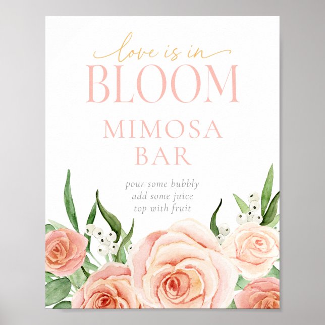 Love Is In Bloom Mimosa Bar Drink Station Sign (Front)