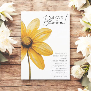 Love is in bloom minimal floral bridal shower  invitation