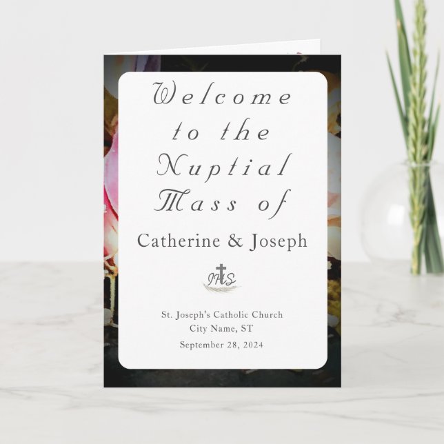 Love is in Bloom Nuptial Mass with Photo  Program (Front)