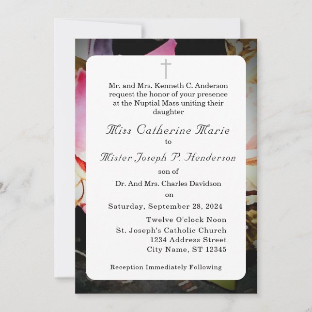 Love is in Bloom Photo/Rose Wedding Invitation (Front)