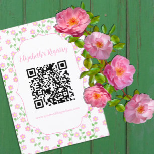 Love Is In Bloom Pink Bridal Shower Registry Enclosure Card