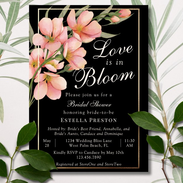 Love is in Bloom Pink Cherry Blossom Bridal Shower Invitation (Creator Uploaded)