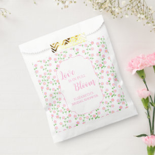 Love Is In Bloom Pink Floral Bridal Shower Favour Bag