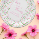 Love Is In Bloom Pink Floral Bridal Shower Paper Plate<br><div class="desc">Love is in bloom! Floral bridal shower in timeless shades of pink</div>
