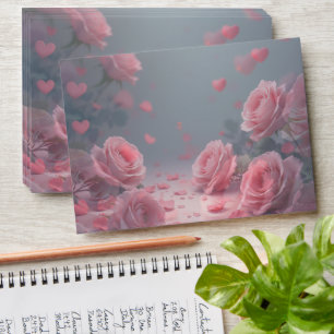 Love is in Bloom Pink Roses Wedding Envelope