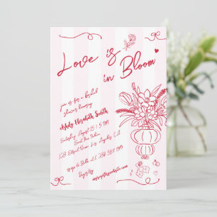 Love is in Bloom Playful Hand Drawn Bridal Shower Invitation
