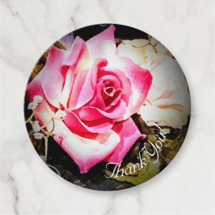 Love is in Bloom Rose Wedding Favour Tags