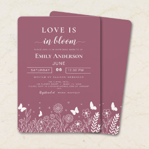 Love Is in Bloom Rosewood BridalShower Invitation