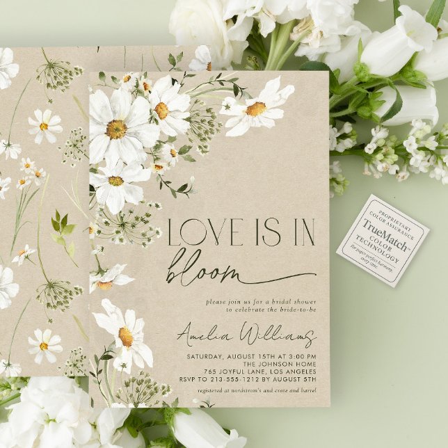 Love is in Bloom Rustic Daisy Wildflower Invitation (Creator Uploaded)