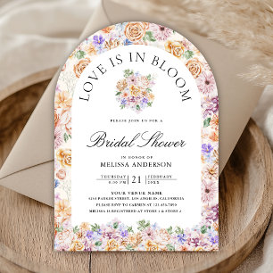 Love is in Bloom Spring Floral Arch Bridal Shower Invitation