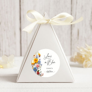 Love Is In Bloom Spring Floral Bridal Shower Classic Round Sticker
