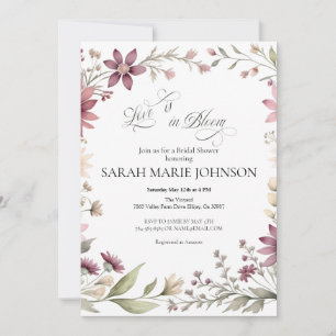 Love is in Bloom Spring Floral Bridal Shower Invitation