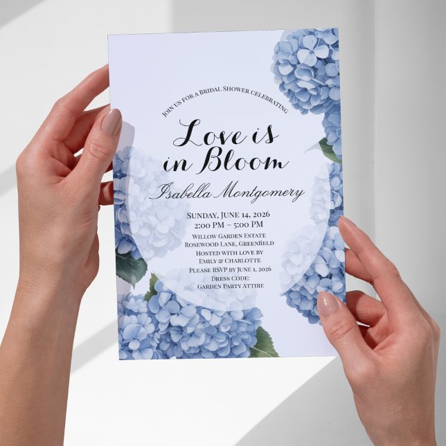 Love Is in Bloom Spring Hydrangea Bridal Shower Invitation (Love Is in Bloom Spring Hydrangea Bridal Shower Invitations
)