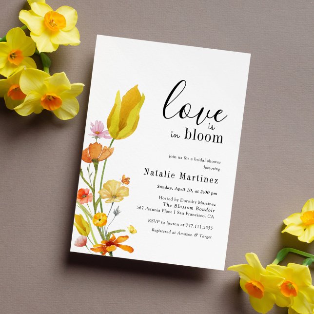 Love is in Bloom Spring Wildflower Bridal Shower Invitation (Creator Uploaded)