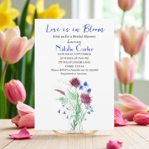 Love is in Bloom Thistle Floral Bridal Shower Invitation