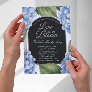 Love Is in Bloom Unique Hydrangea Bridal Shower Invitation